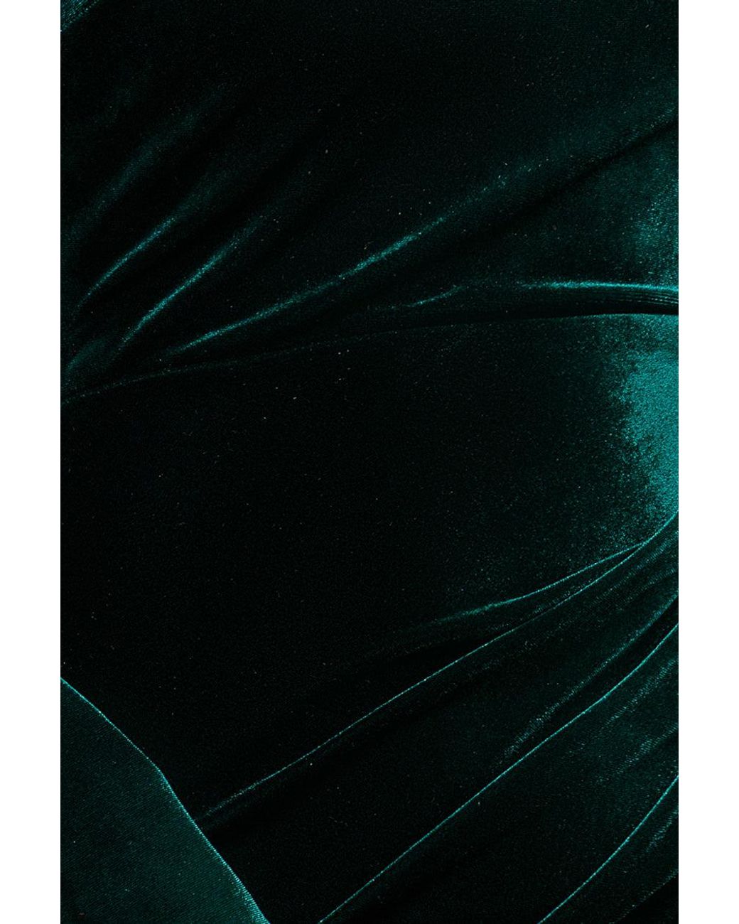 Goddiva Green Petal Bow Sleeve Frill Velvet Midi Dress
