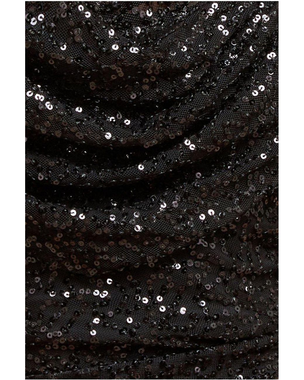 Goddiva Black Sequin Cowl One Shoulder Maxi Dress