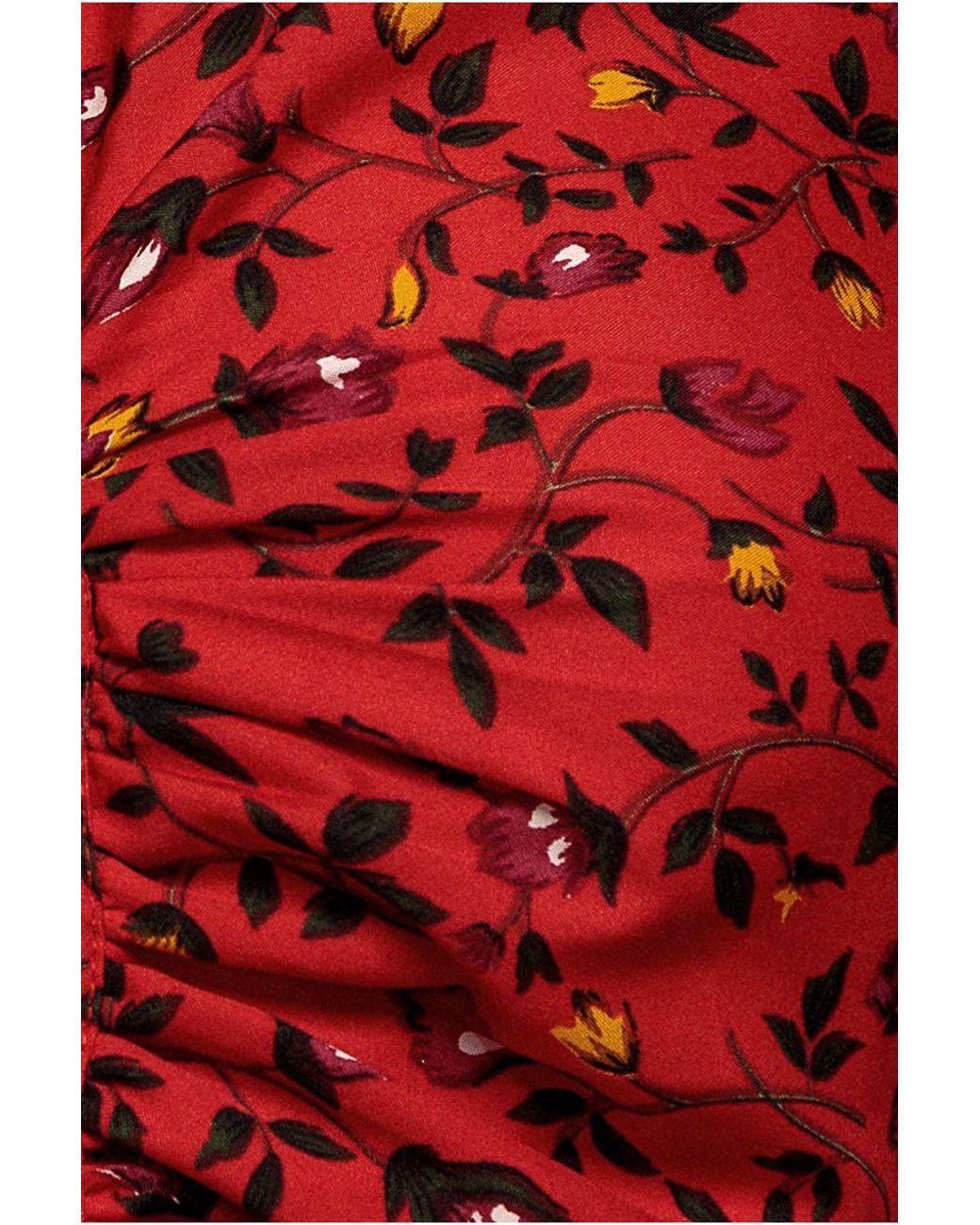 Goddiva Red Floral Print Shirt Dress