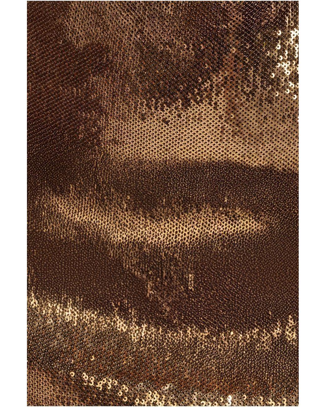 Goddiva Natural Liquid Sequin Midi With Corsage