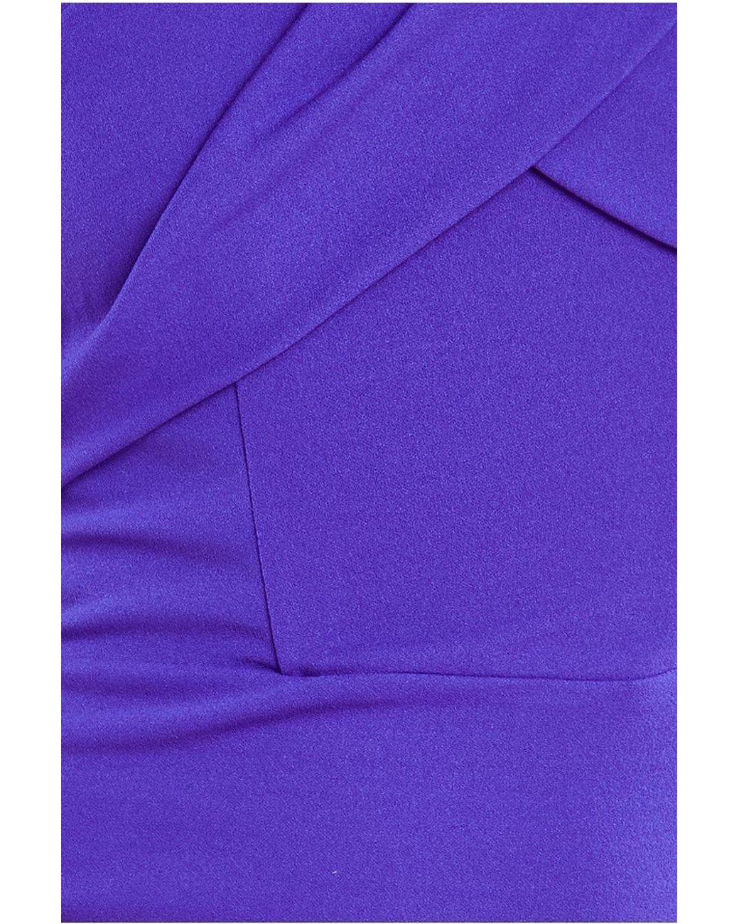 Goddiva Purple Pleated Bardot Scuba Maxi Dress
