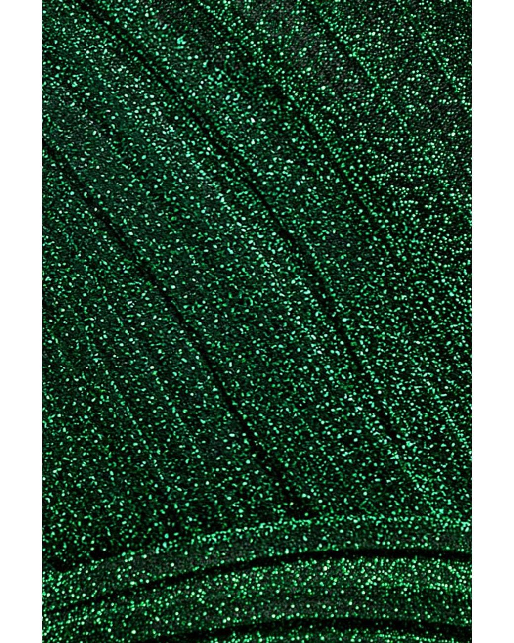 Goddiva Green Sleeveless Pleated A Line Lurex Maxi Dress