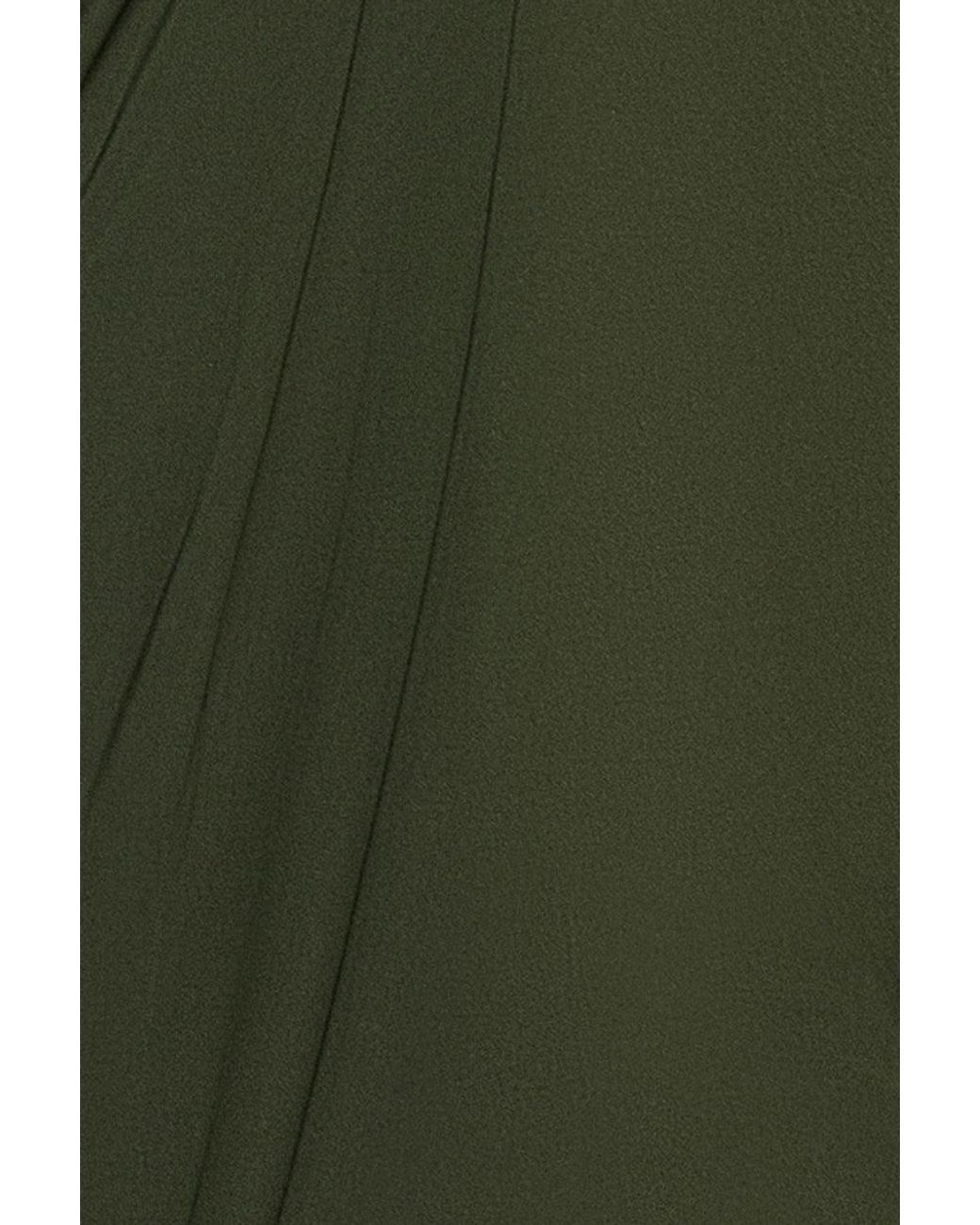 Goddiva Green Front Crossover Split Midi Dress