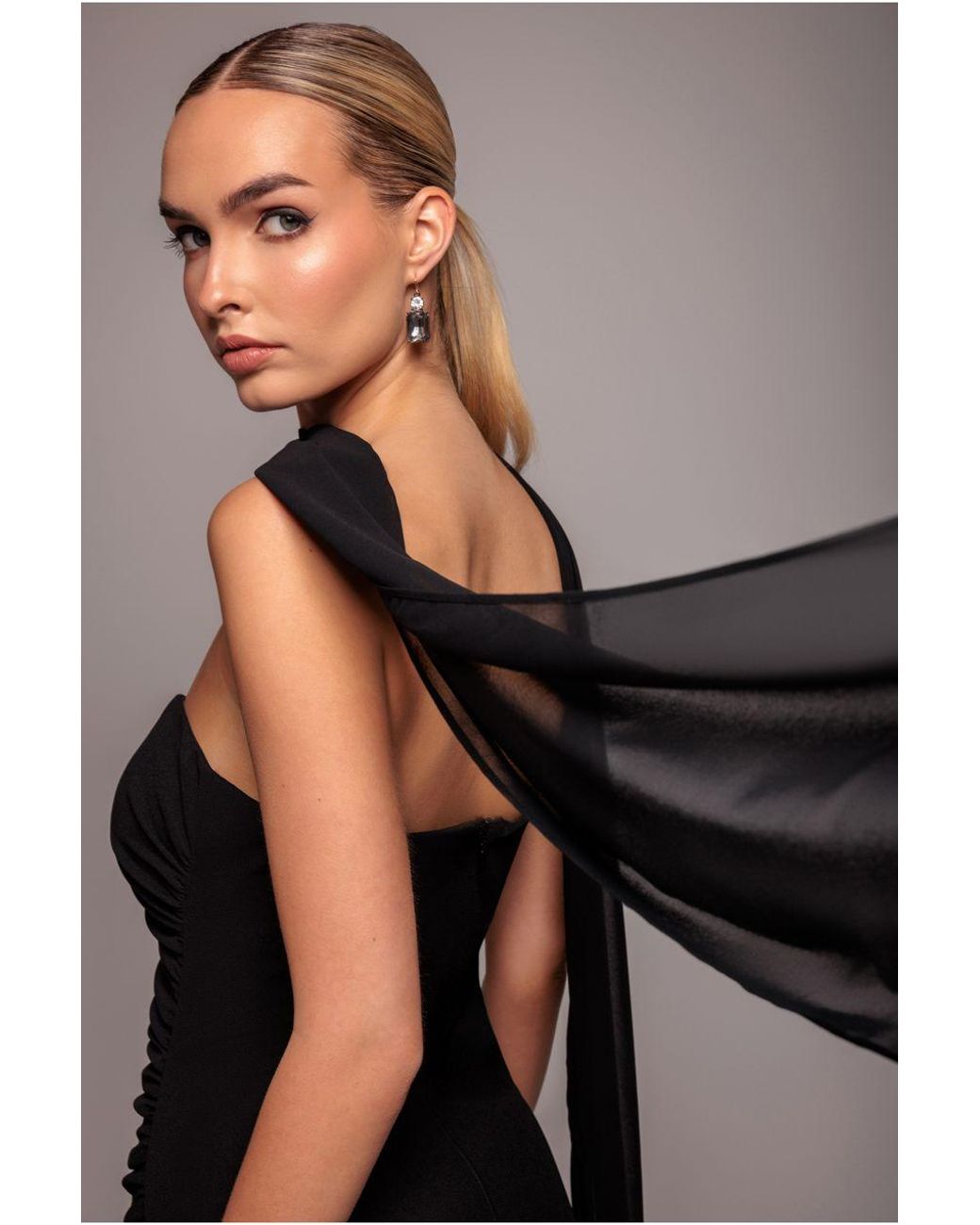 Goddiva Black Chiffon Scarf
