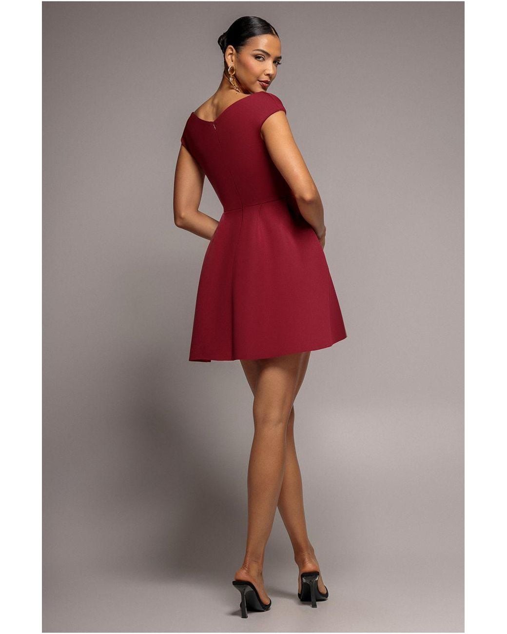 Goddiva Red Corset Fit & Flare Mini Dress