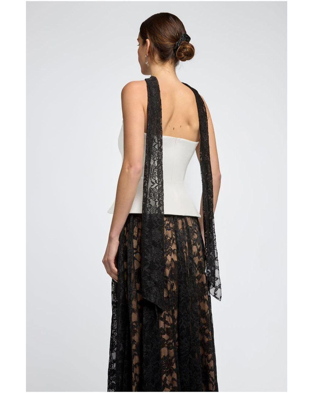 Goddiva White Floral Lace Scarf