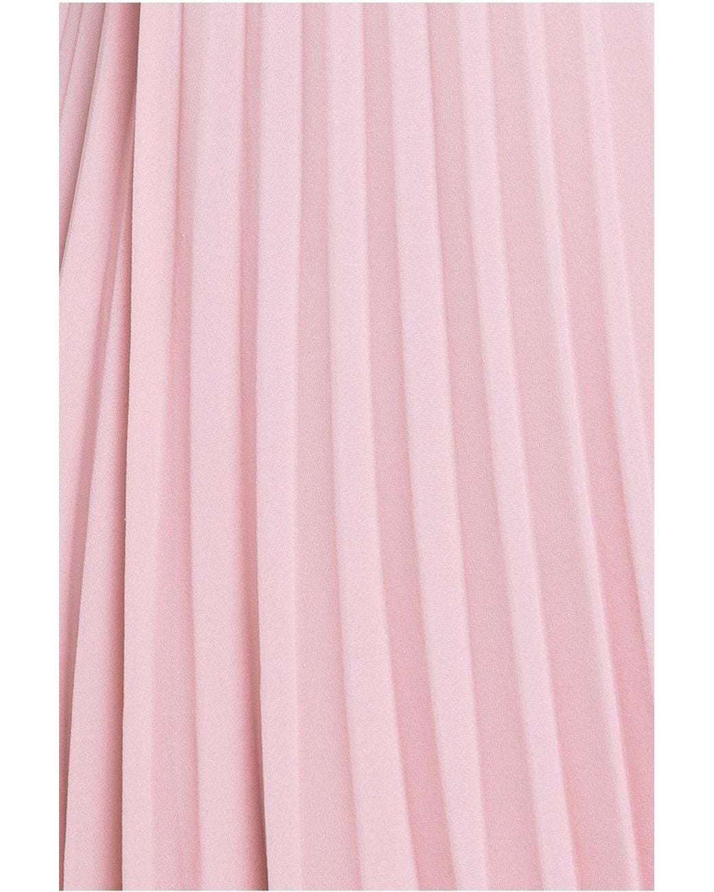 Goddiva Pink Embroidered Top Chiffon Pleated Midi