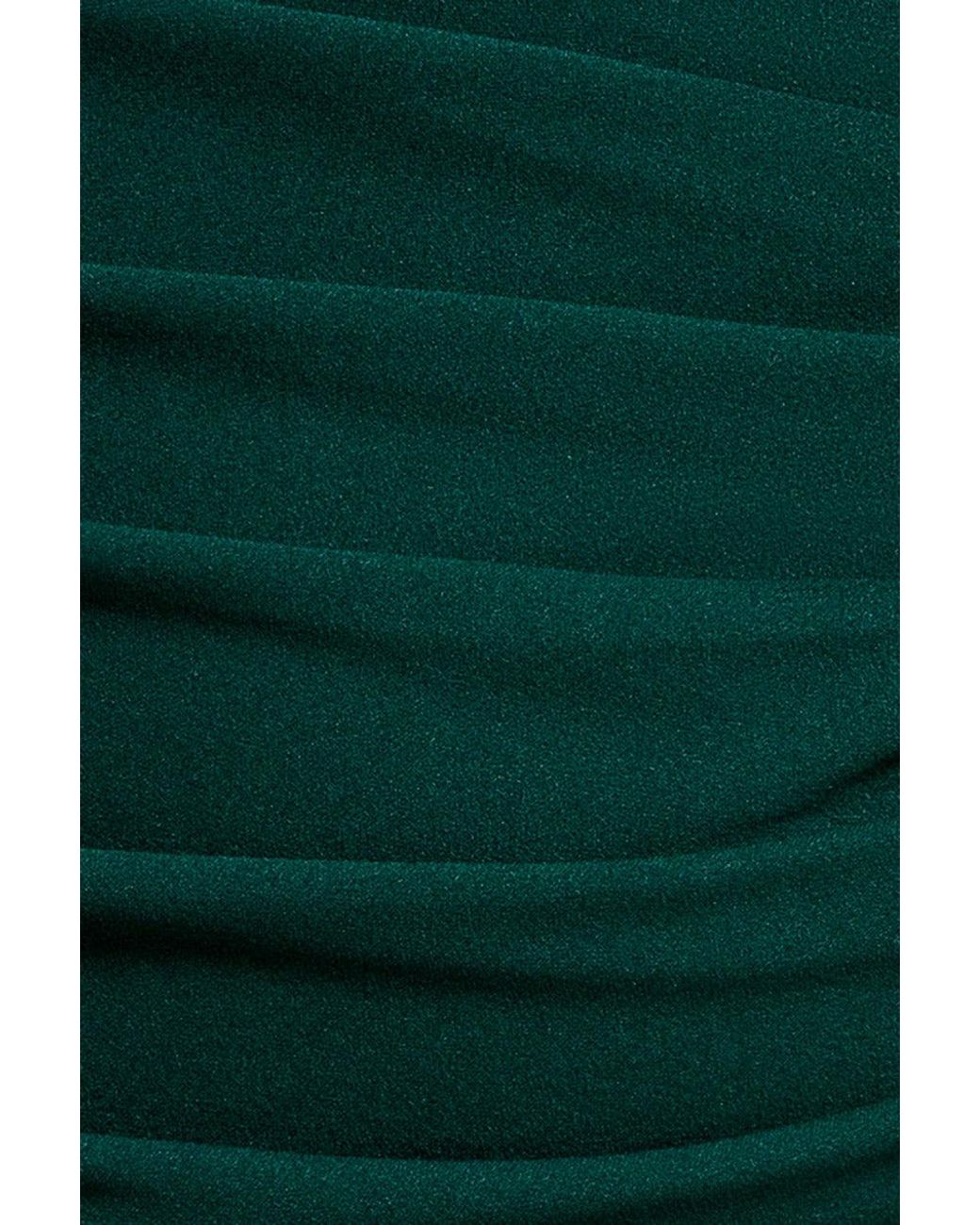 Goddiva Green Cowl Neck One Shoulder Scuba & Chiffon Maxi Dress