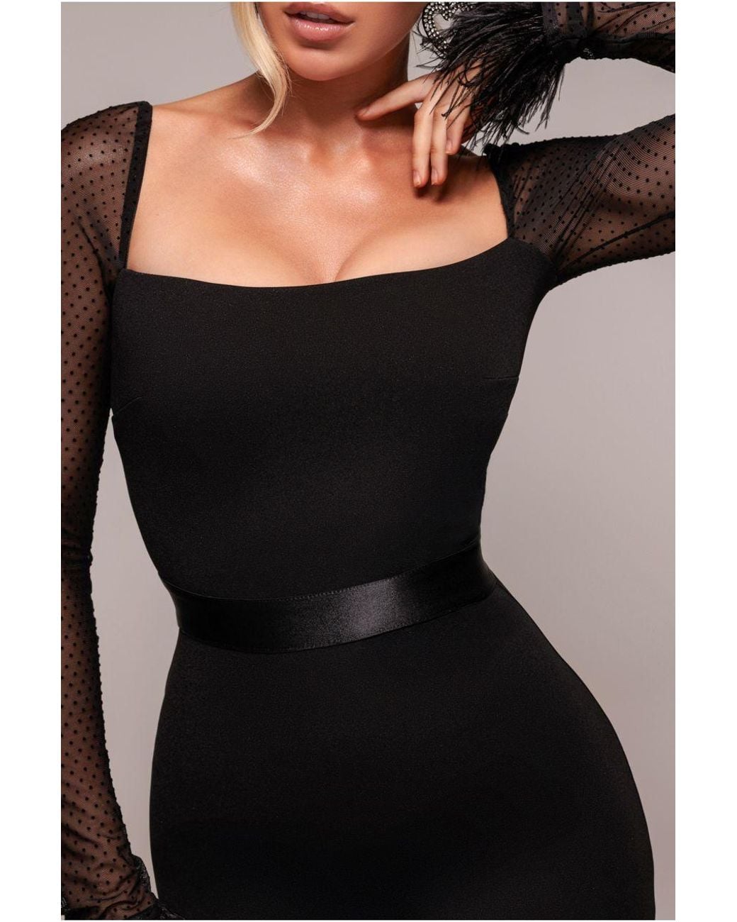 knee length dresses for ladies Girls Contrast Dobby Mesh Fold Pleated Hem Keyhole Back Dress – Dapparel  Store main image 1