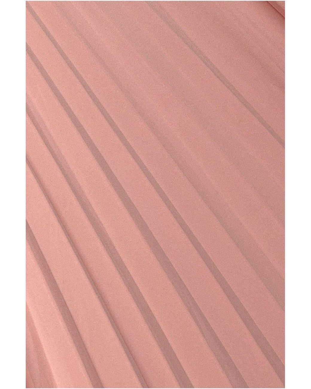Goddiva Pink Plunge Neck Long Sleeve A Line Maxi Dress