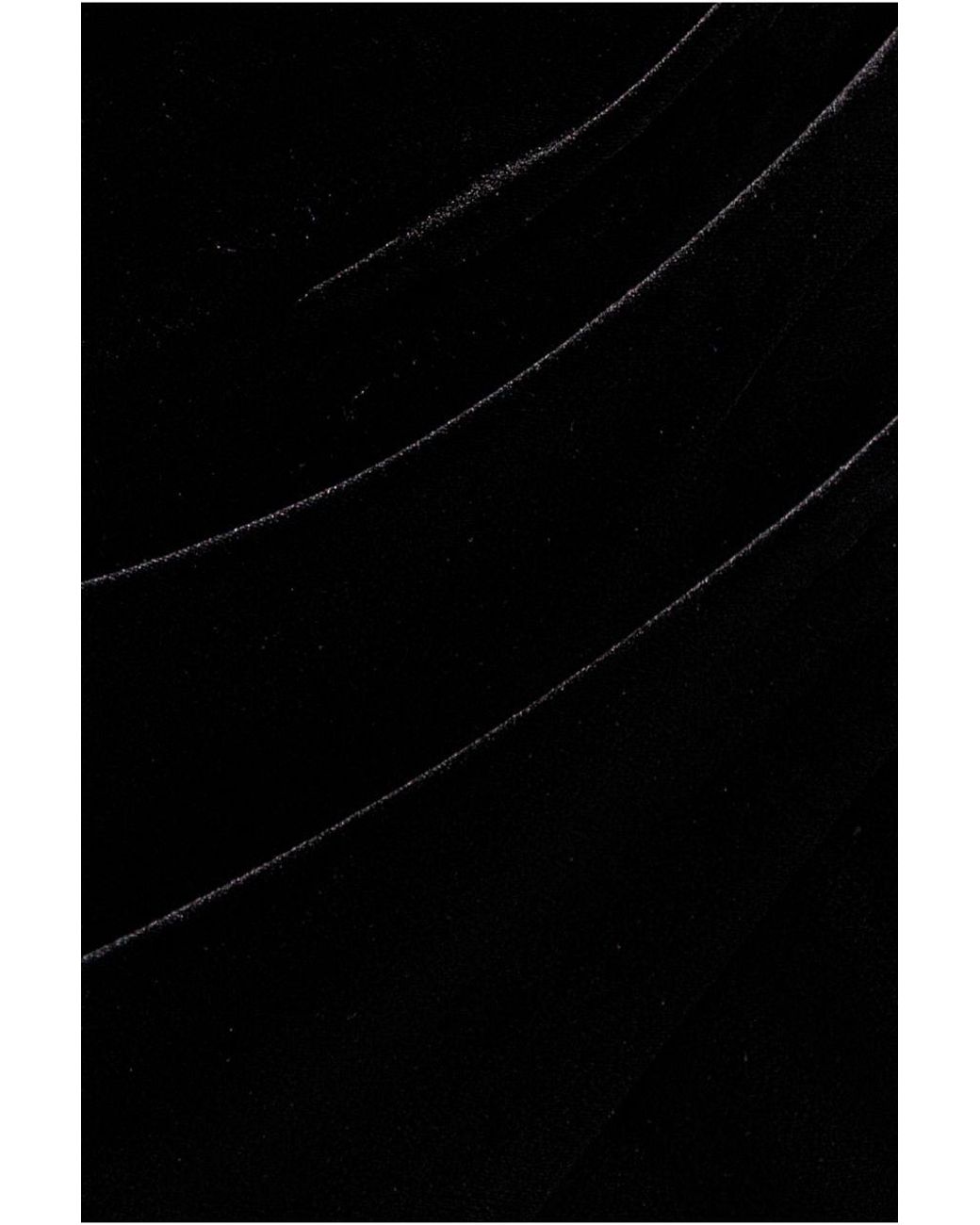 Goddiva Black Draped Shoulder Velvet Corset Maxi