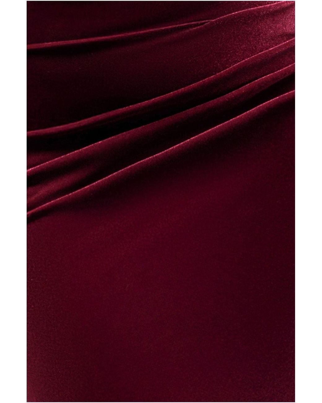 Goddiva Red Cowl One Shoulder Velvet Maxi Dress