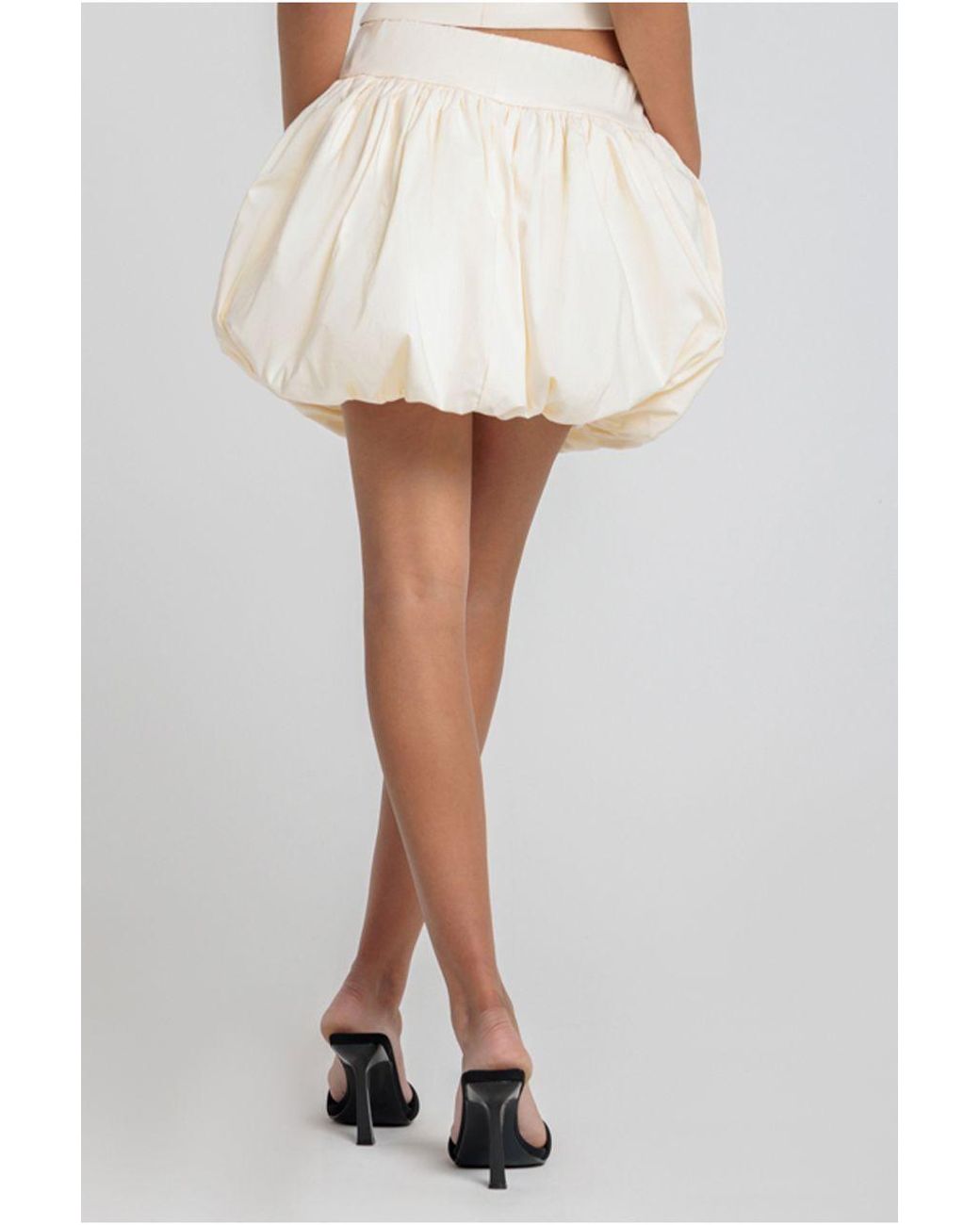 Goddiva White Bengaline Balloon Mini Skirt