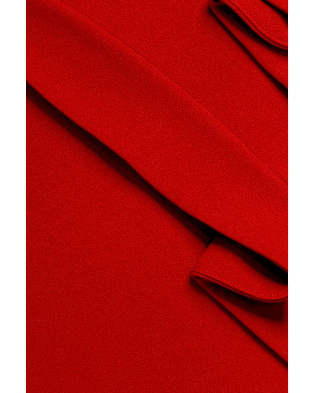 Goddiva Red Scuba Crepe Side Neck Bodycon Midi Dress