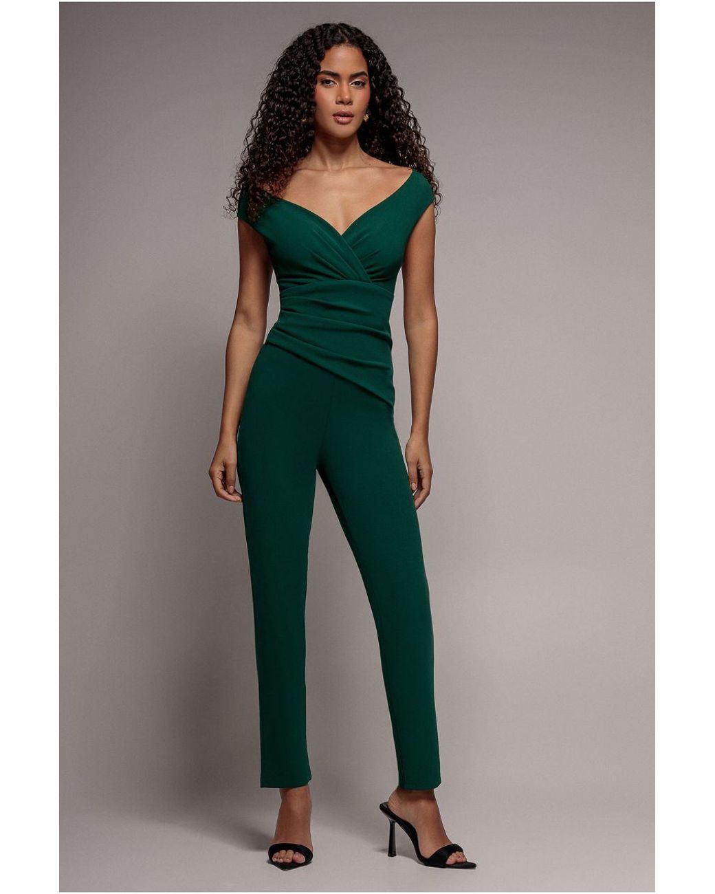 Goddiva Multicolor Bardot Scuba Jumpsuit