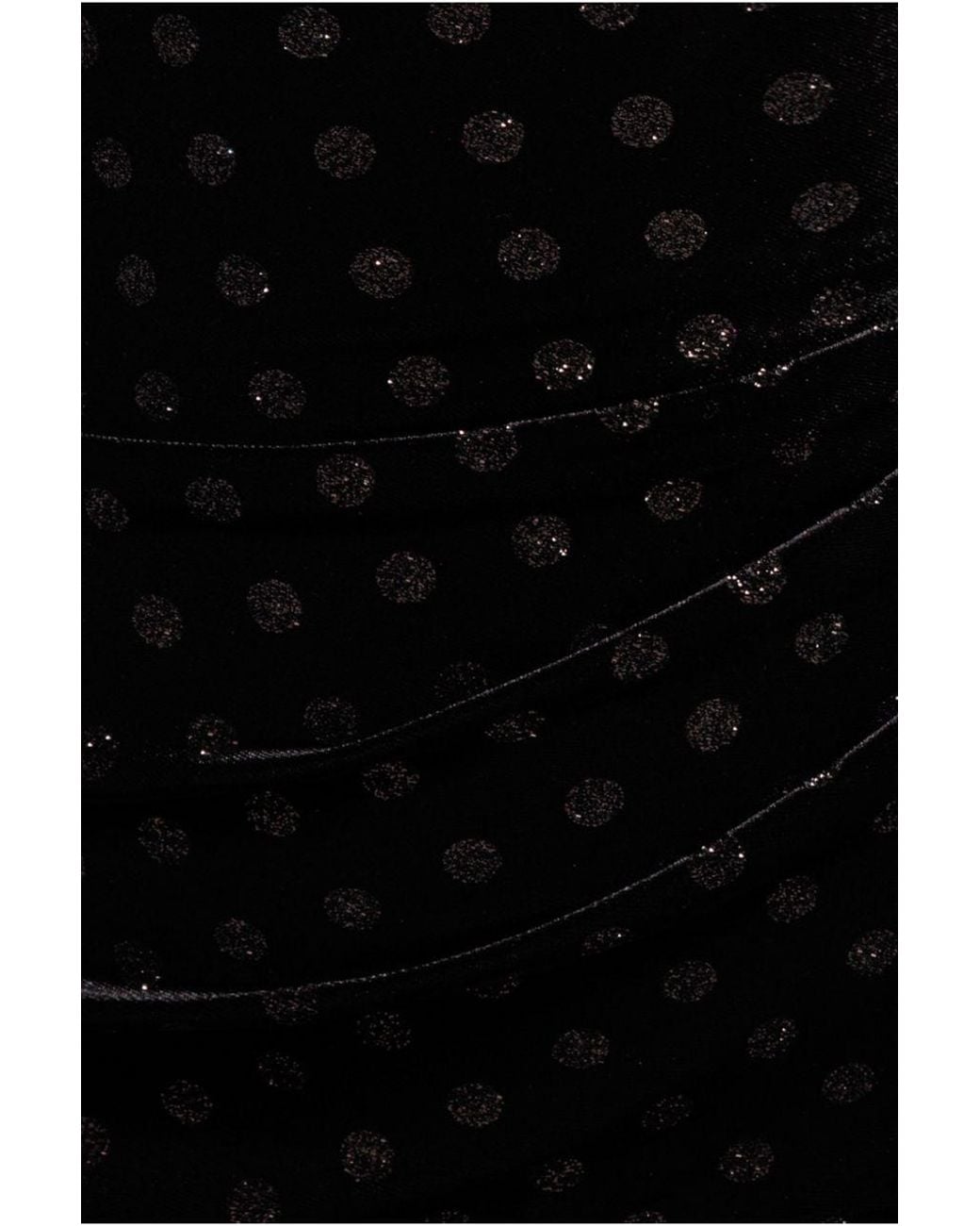 Goddiva Black Glitter Polka Dot Velvet One Shoulder Maxi Dress