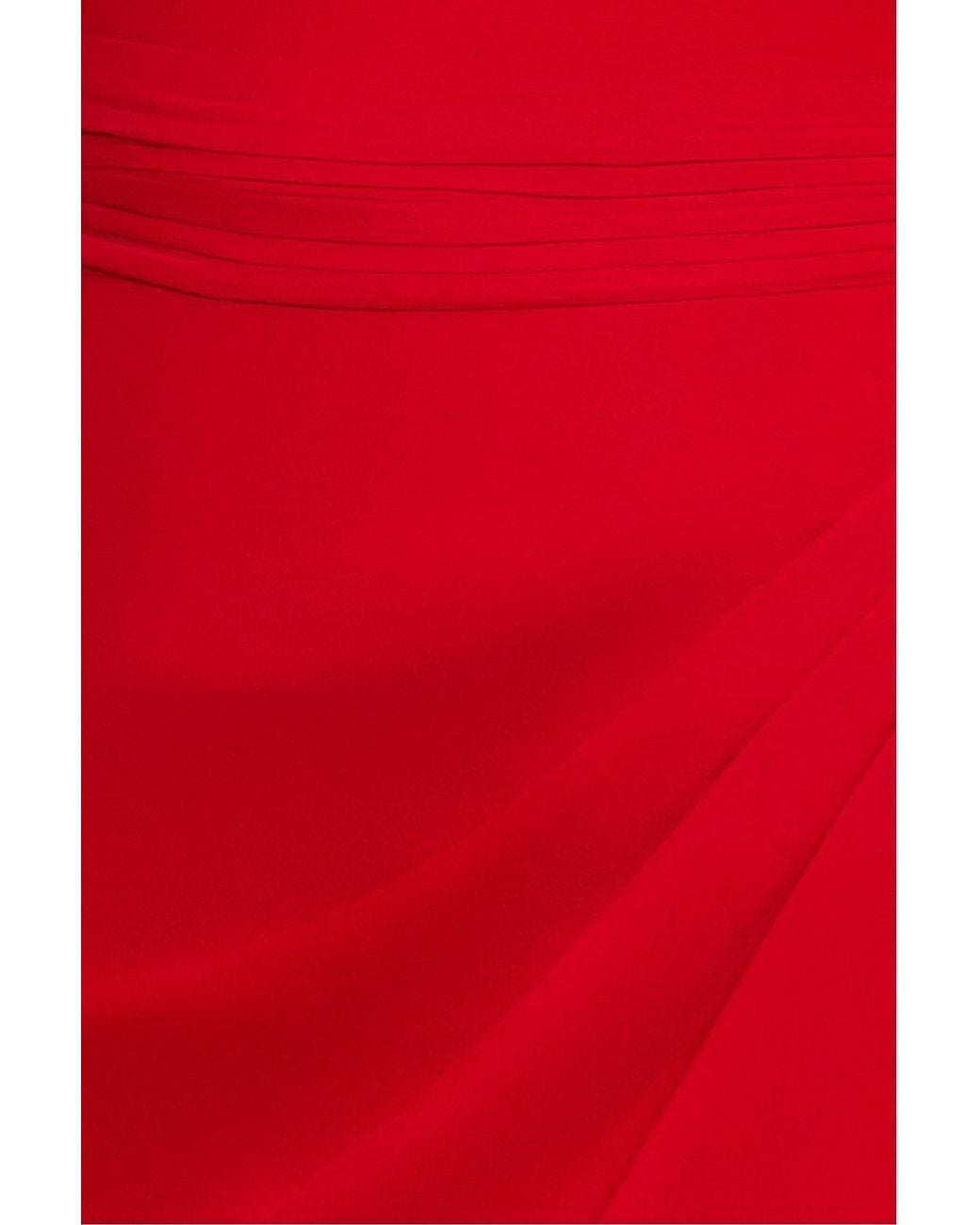 Goddiva Red Halterneck Thigh Split Chiffon Maxi Dress