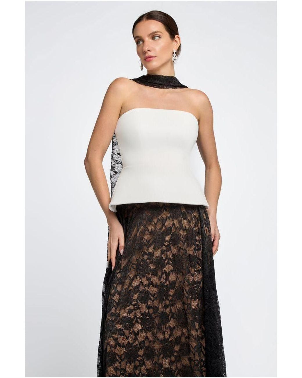 Goddiva White Floral Lace Scarf