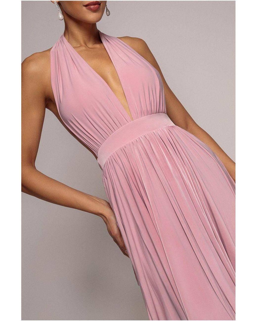 Goddiva Pink Soft Touch Multiway Skater Mini Dress