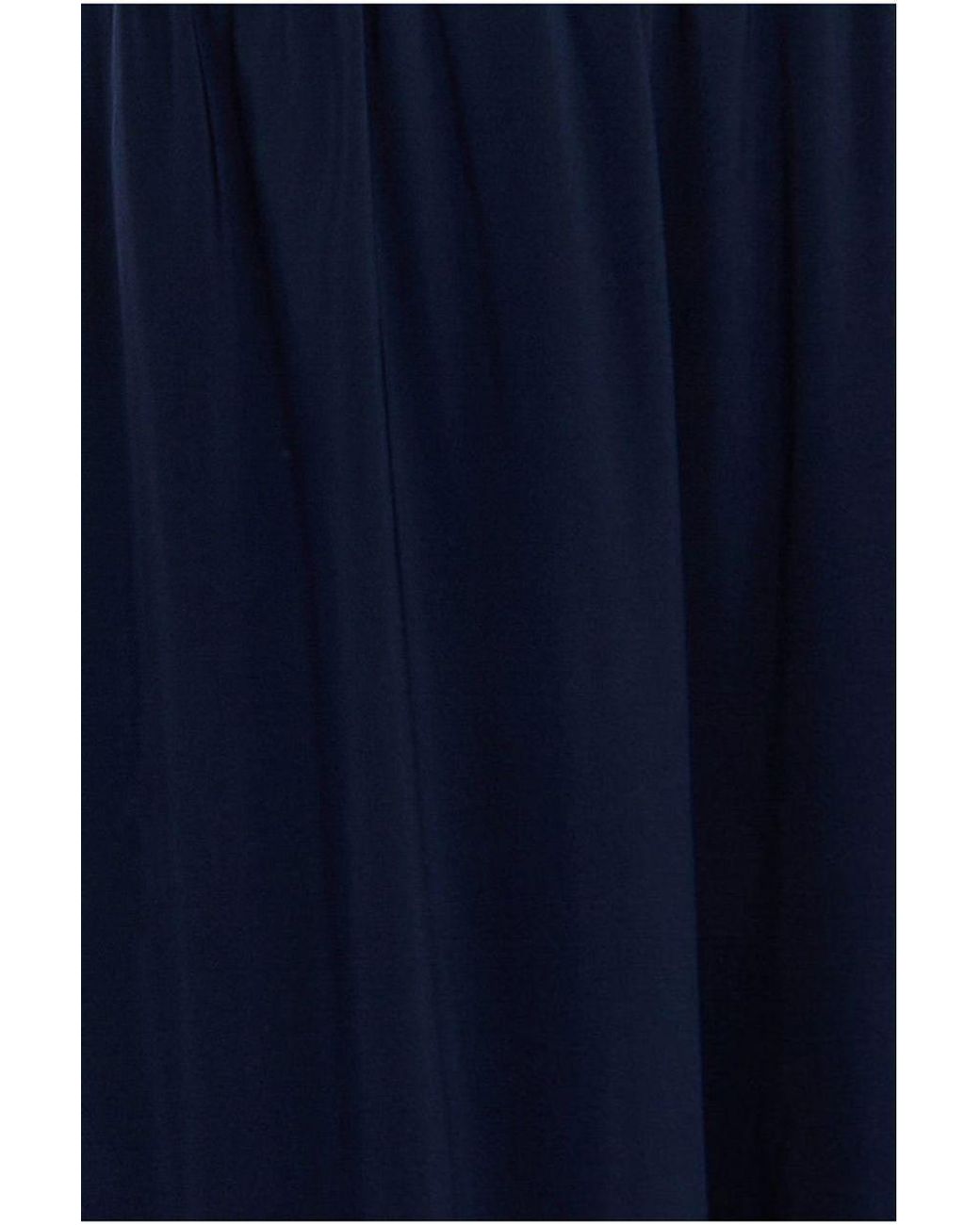 Goddiva Blue Compact Crepe Lace Up Corset With Side Split Jersey Maxi Skirt & Scarf