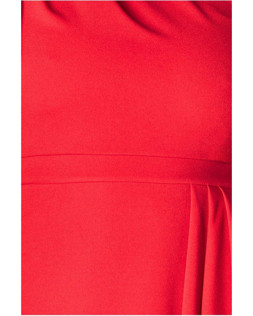 Goddiva Red Waterfall Sleeve Wrap Midi Dress