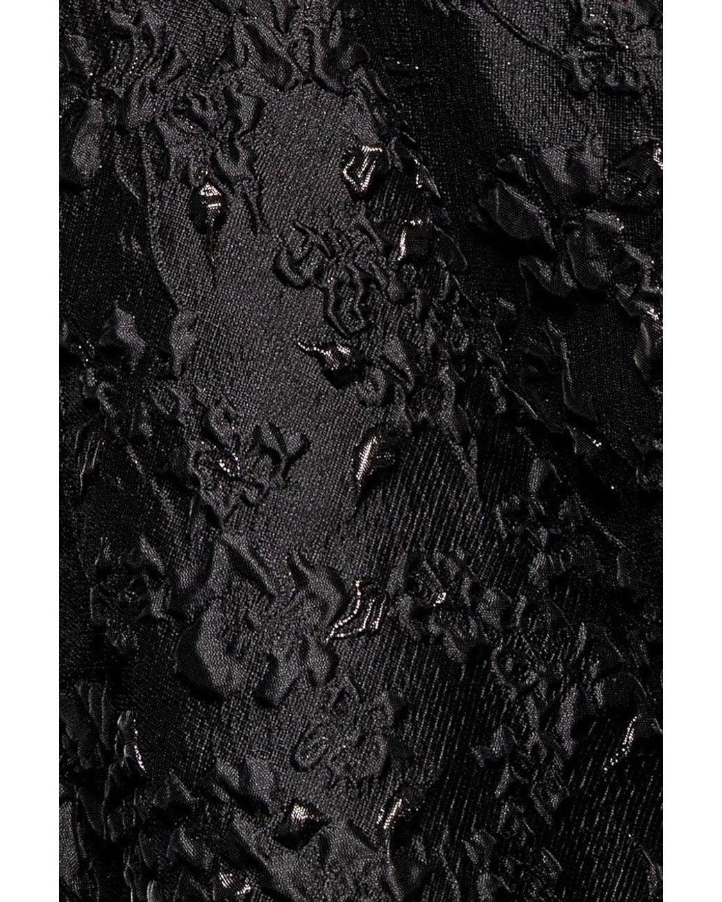 Goddiva Black Jacquard Sleeveless A-Line Mini Dress