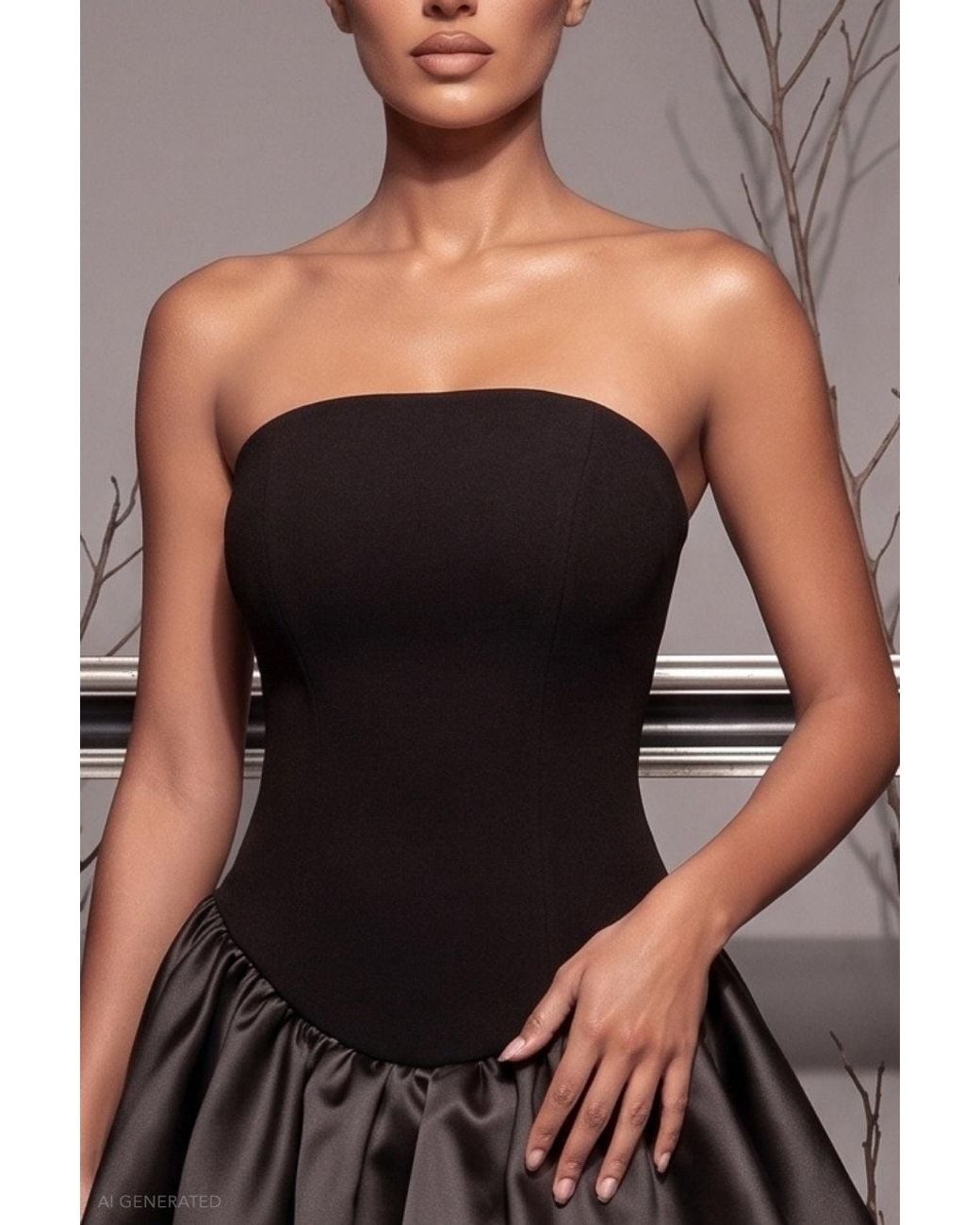 Goddiva Gray Boobtube Corset Mini Swan Inspired Halloween Costume