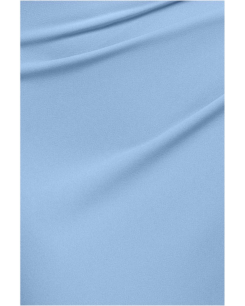 Goddiva Blue One Shoulder Asymmetric Scuba Crepe Maxi Dress