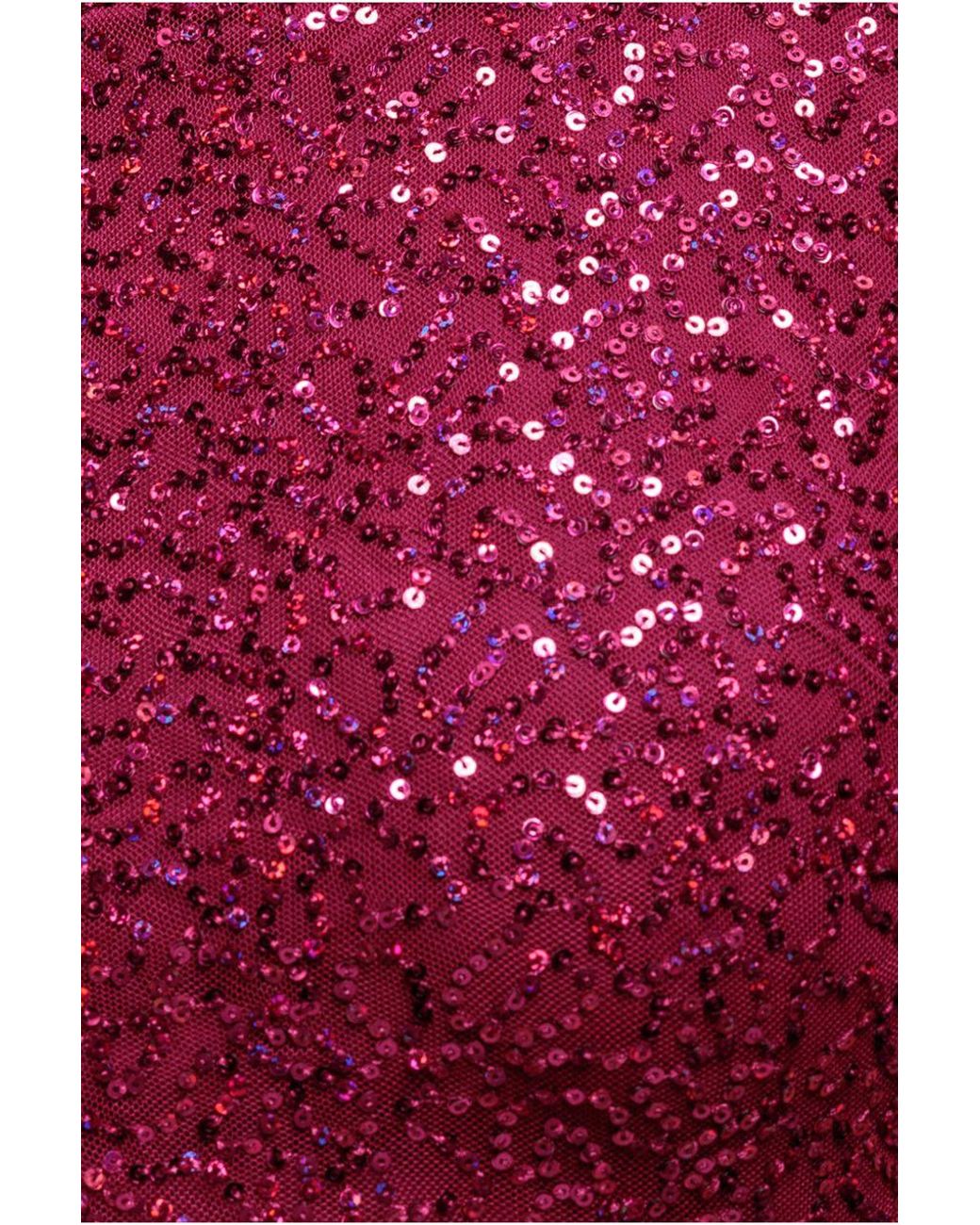 Goddiva Red Cowl Back Sequin Maxi