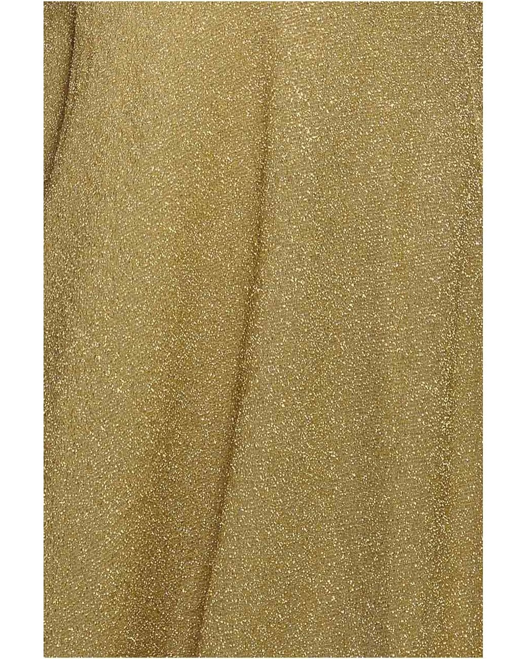 Goddiva Natural Crossover Lurex Glitter Maxi Dress