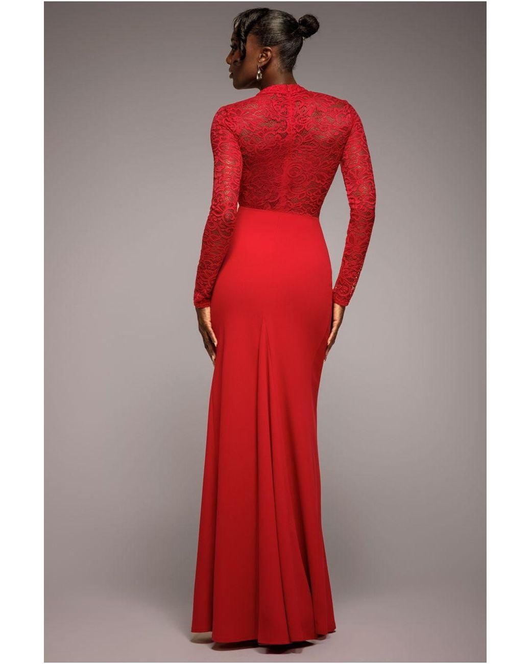chinese dress ladies Wine Smocked Bubble Sleeve Lace Maxi Dress main image 0