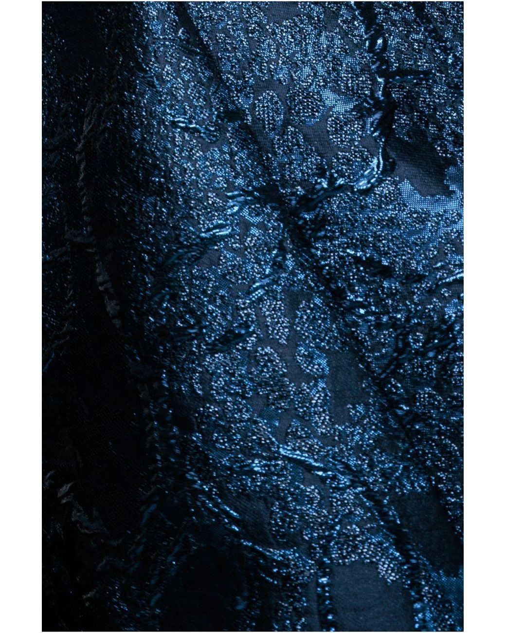Goddiva Blue Jacquard Sleeveless A-Line Midi Dress