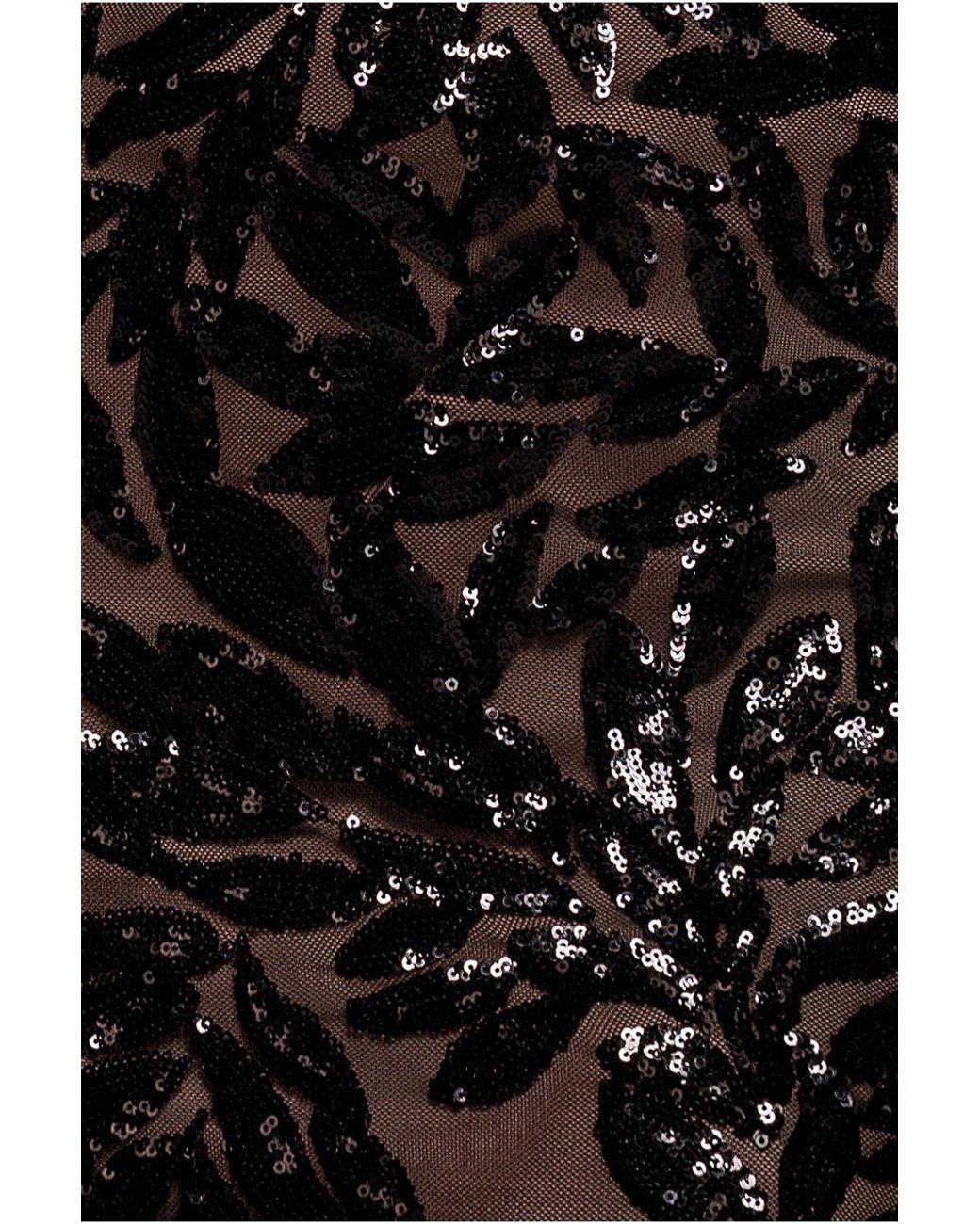 Goddiva Black Cross Back Diamante Strap Sequin Maxi