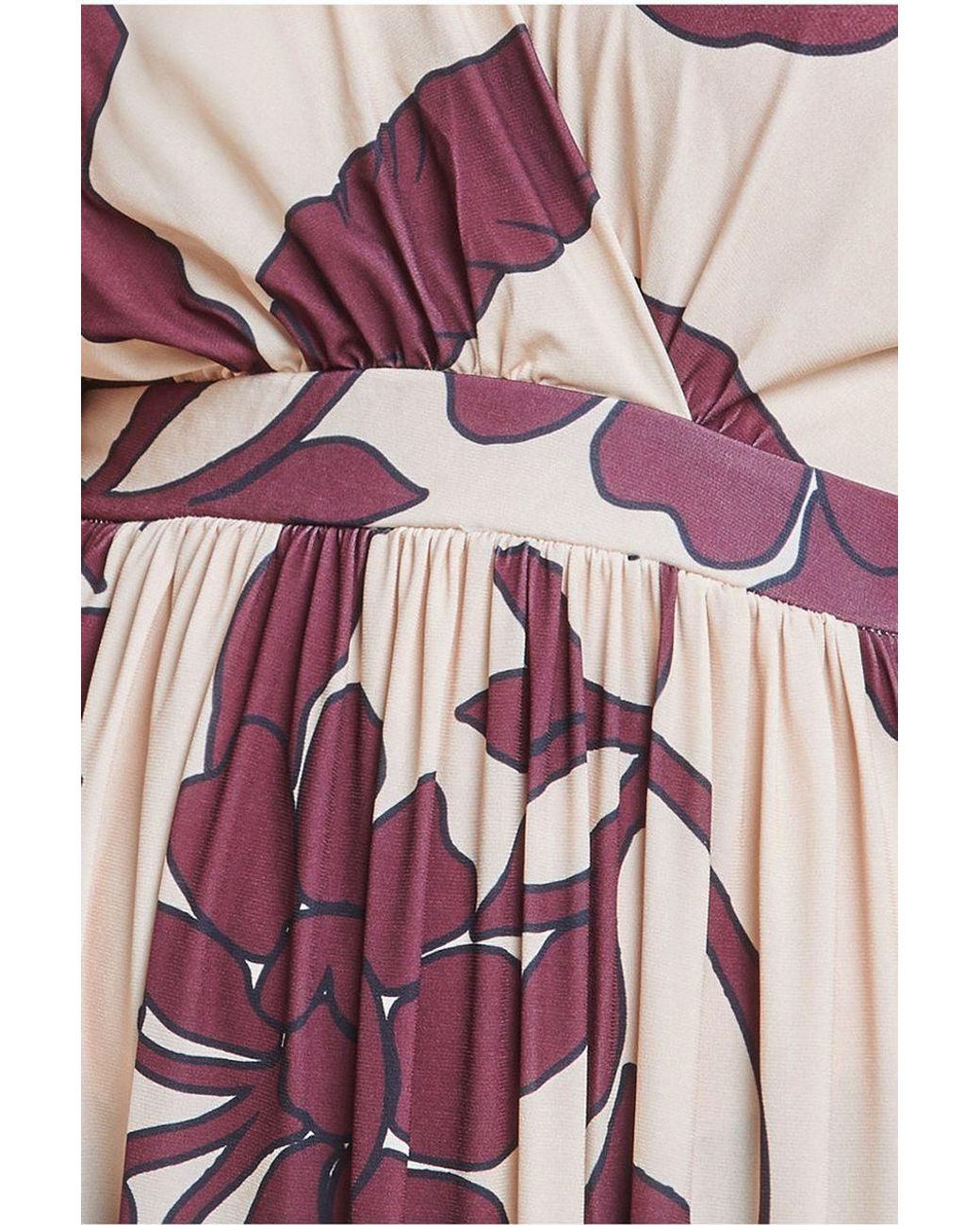 Goddiva Pink Leaf Print Flutter Sleeve Maxi Dress