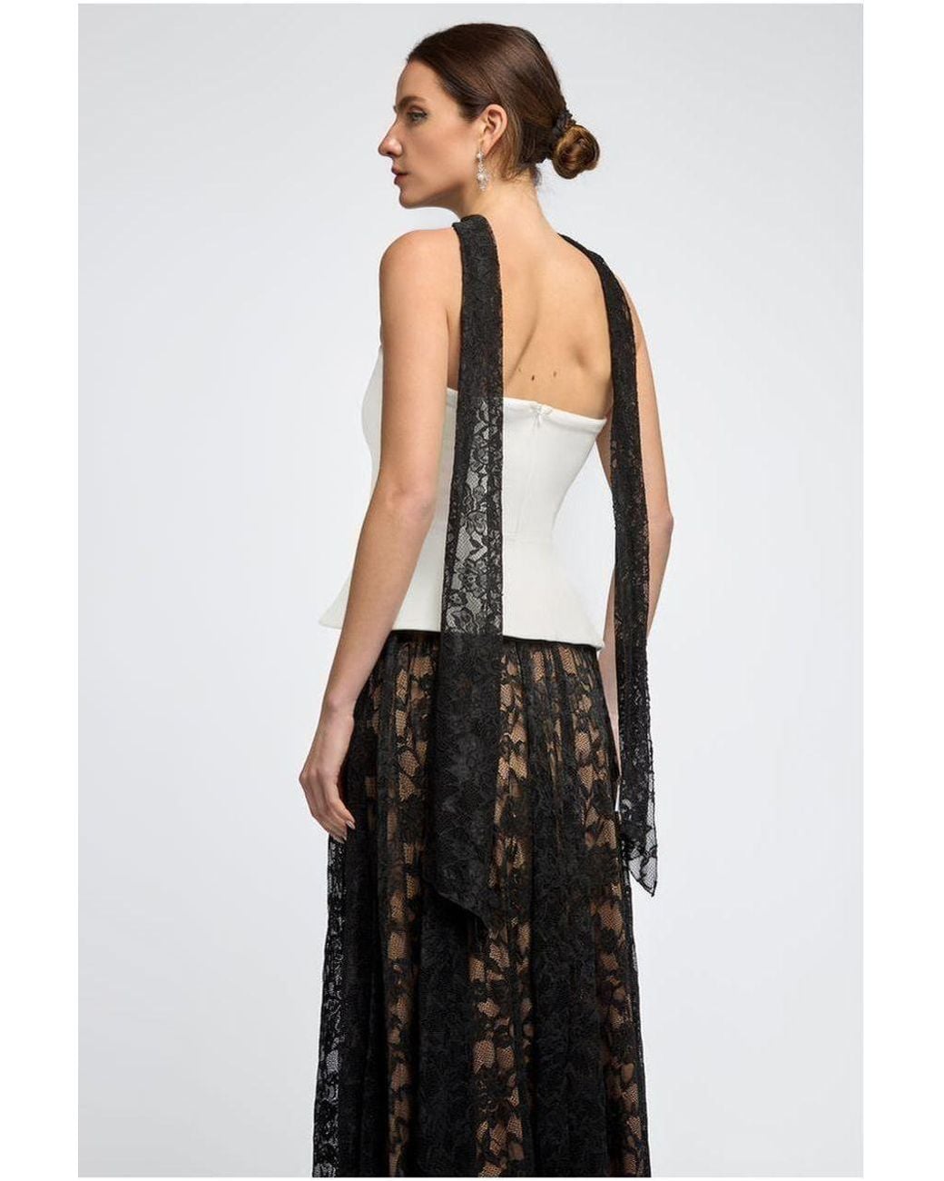 Goddiva White Floral Lace Scarf