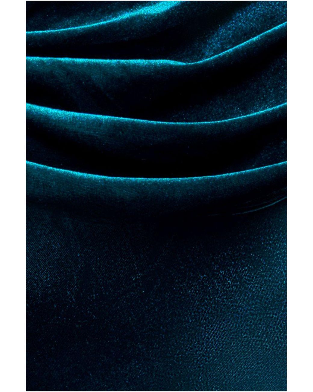 Goddiva Blue Cowl One Shoulder Velvet Maxi Dress