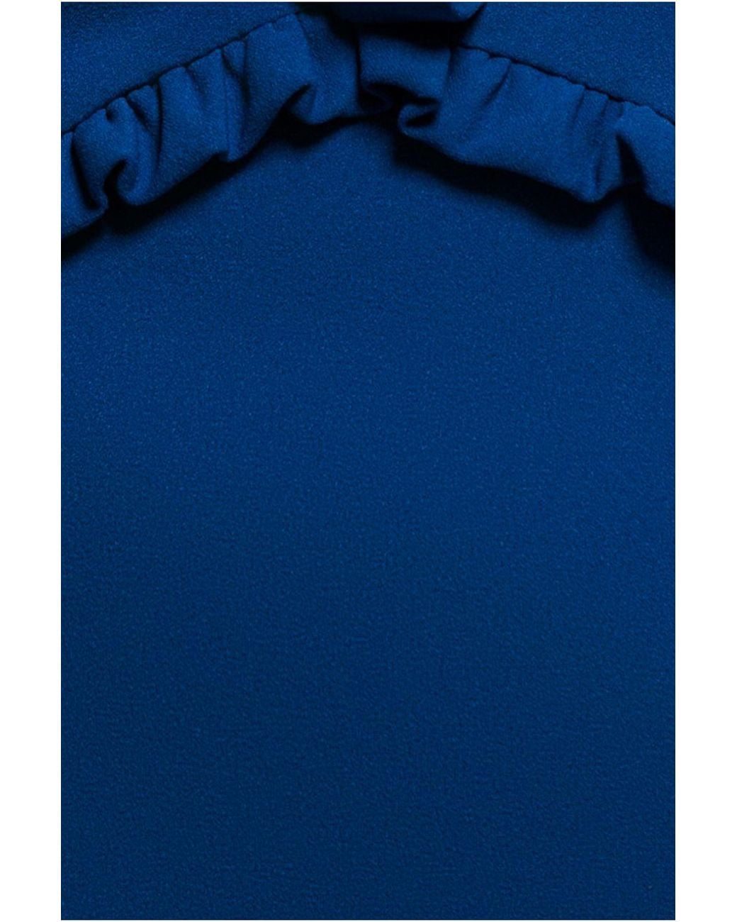 Goddiva Blue Cap Sleeve Frill Edge Midi Dress