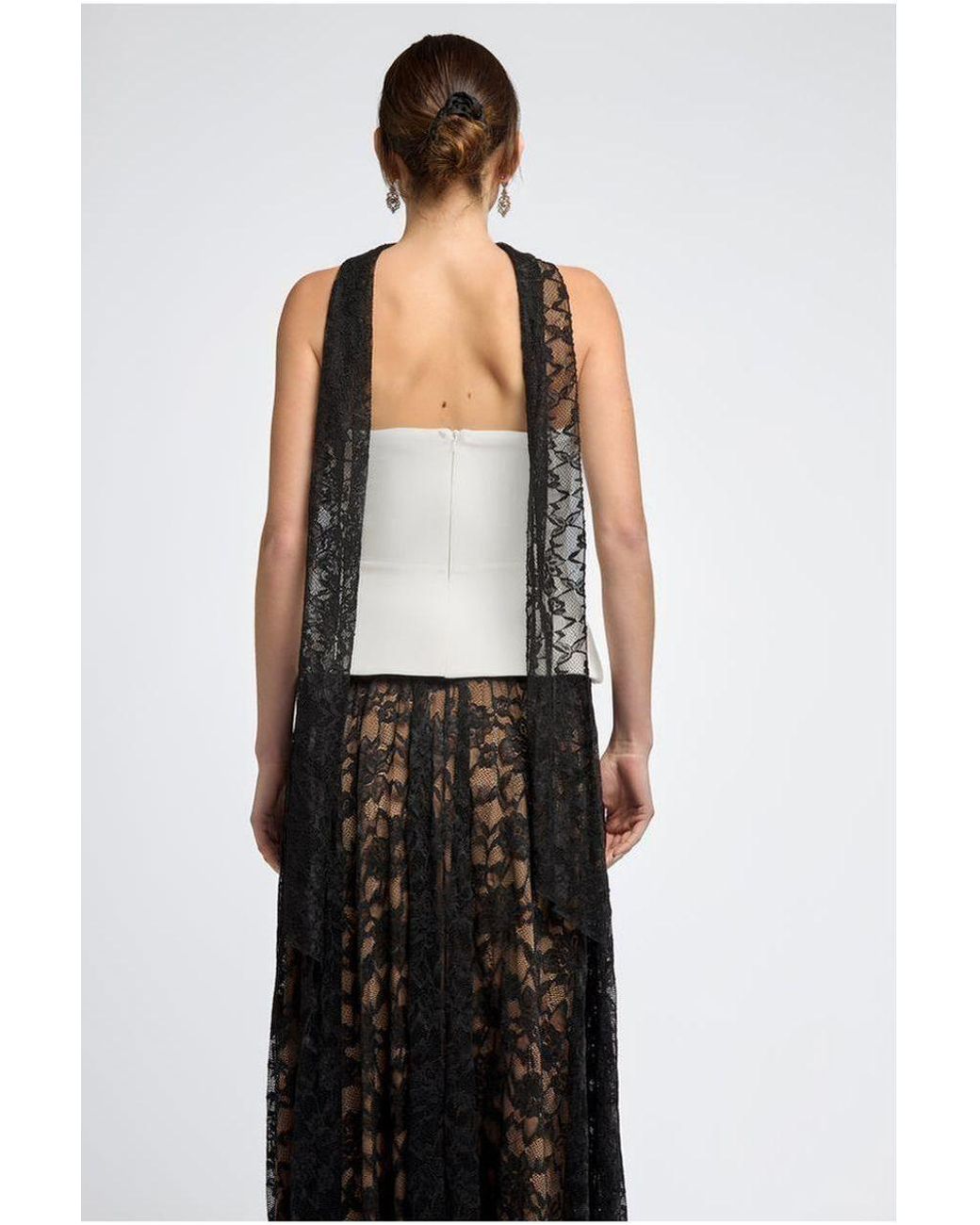 Goddiva White Floral Lace Scarf