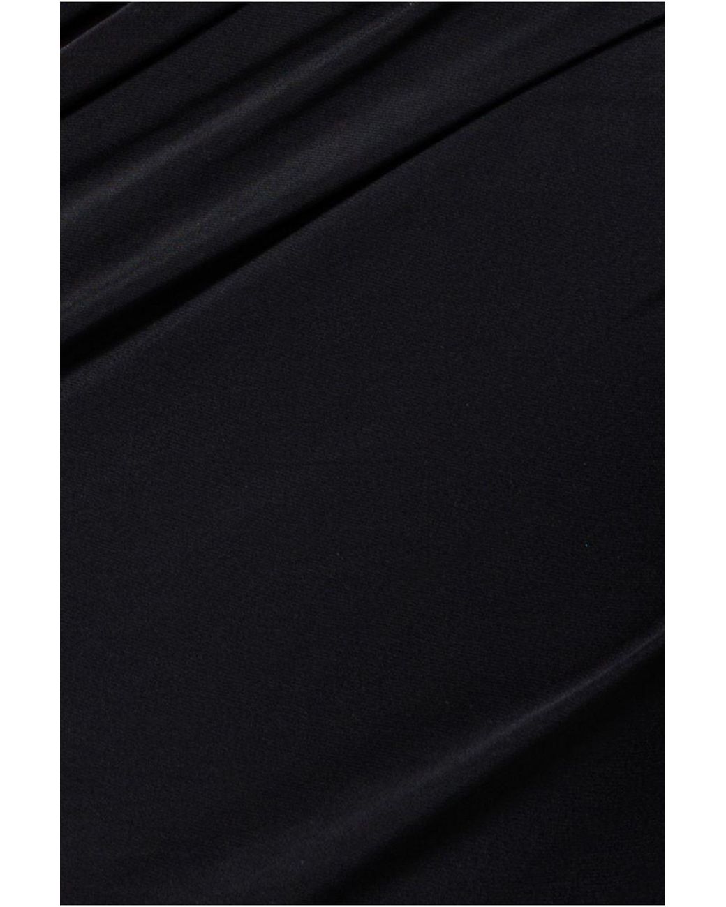 Goddiva Black Gathered Cowl Asymmetric Mesh And Soft Touch Maxi Dress