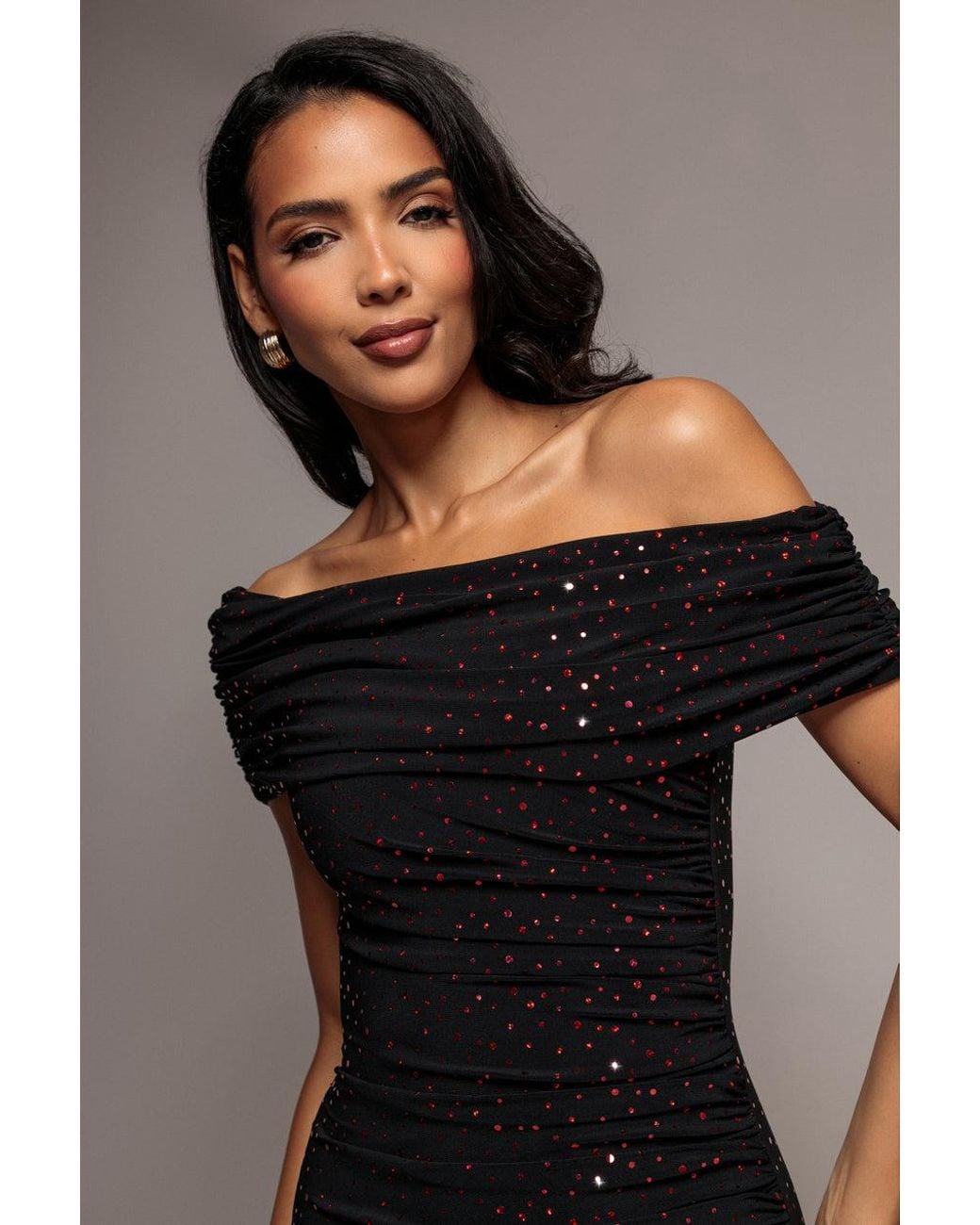Goddiva Multicolor One Shoulder Fit And Flare Sequin Maxi Dress