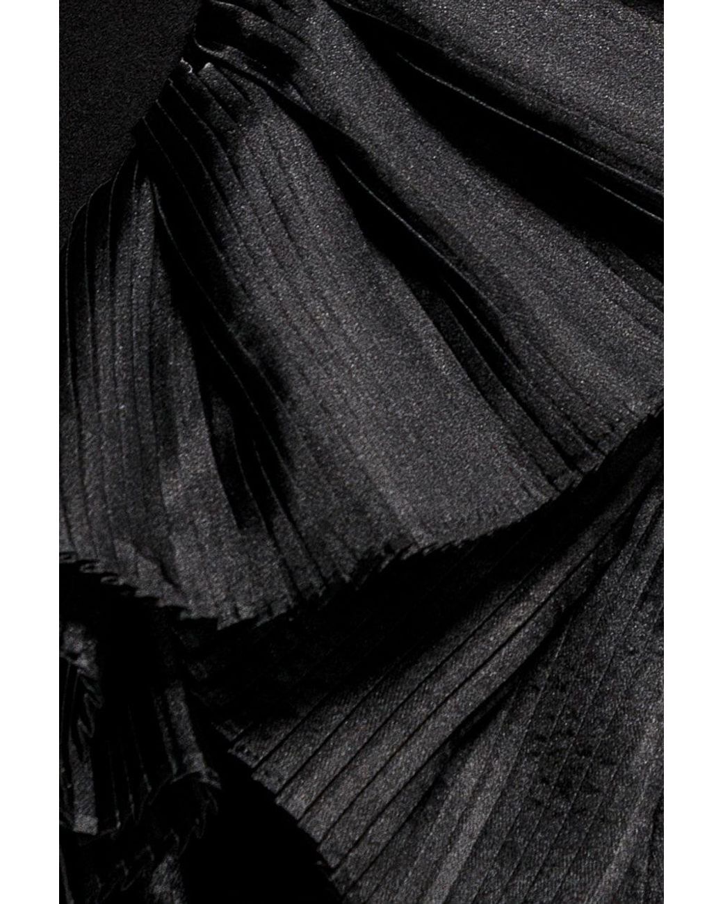 Goddiva Blue One Shoulder Pleated Fan Maxi