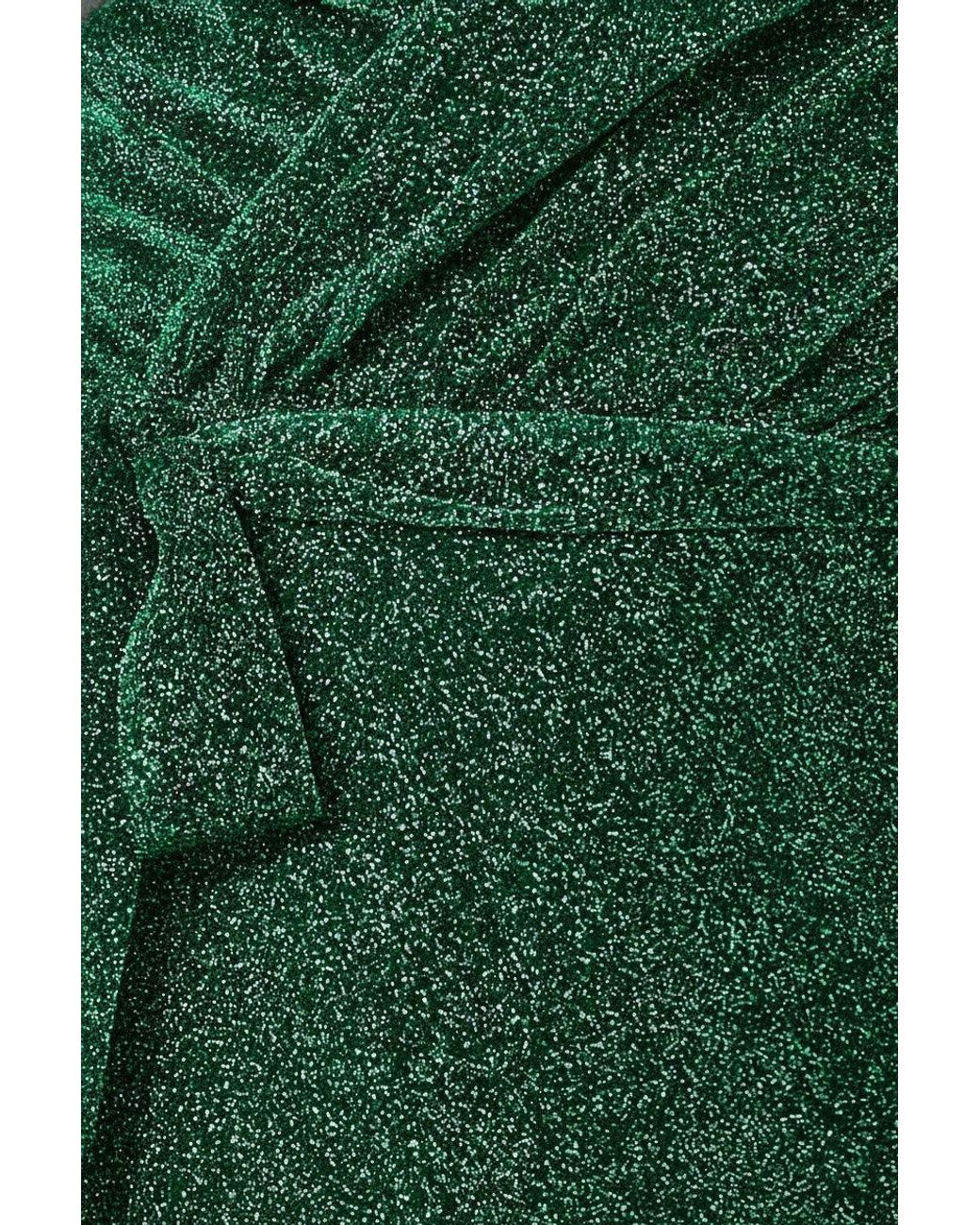 Goddiva Green Wrap Style Spaghetti Strap Maxi With Split