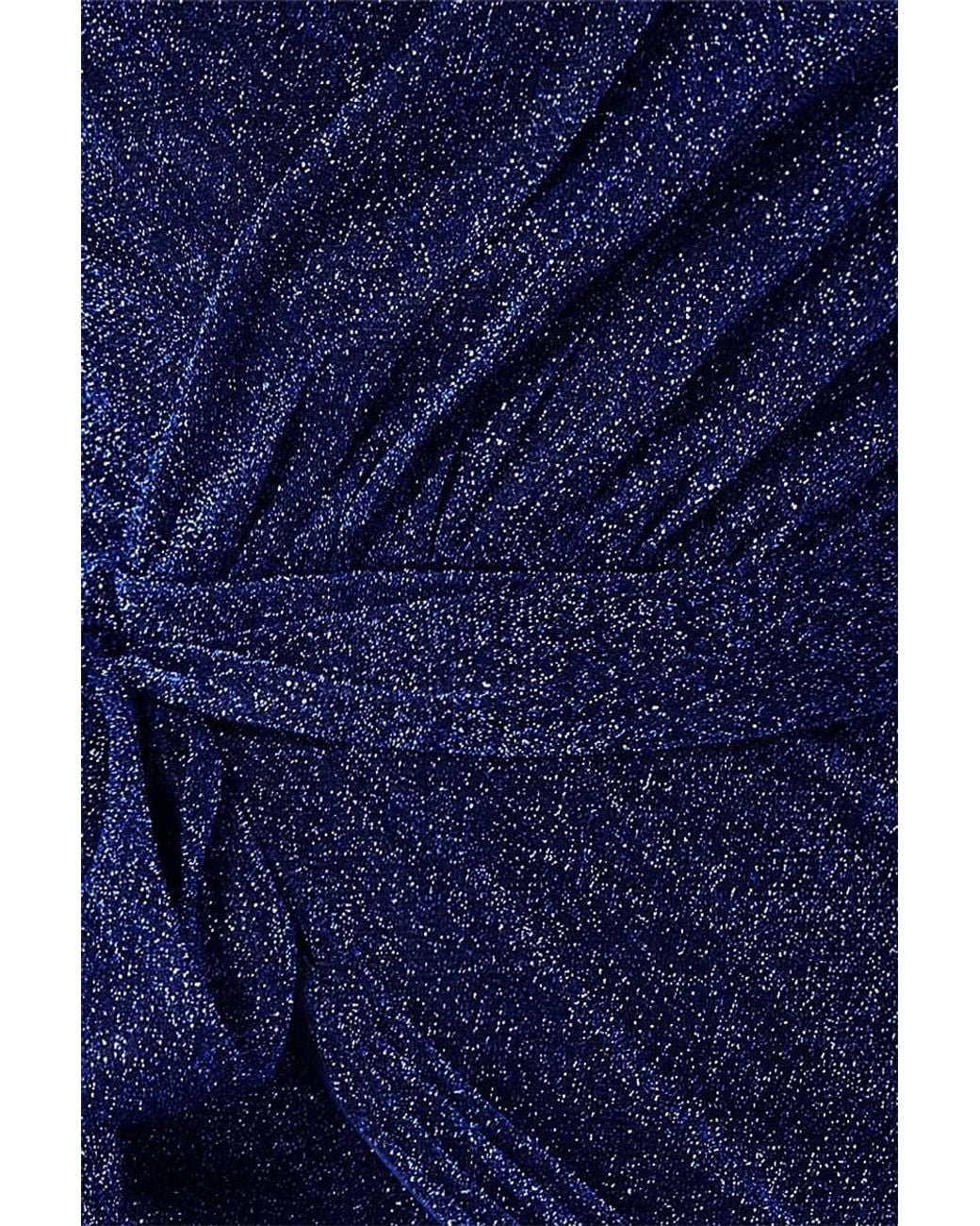 Goddiva Blue Wrap Style Spaghetti Strap Maxi With Split