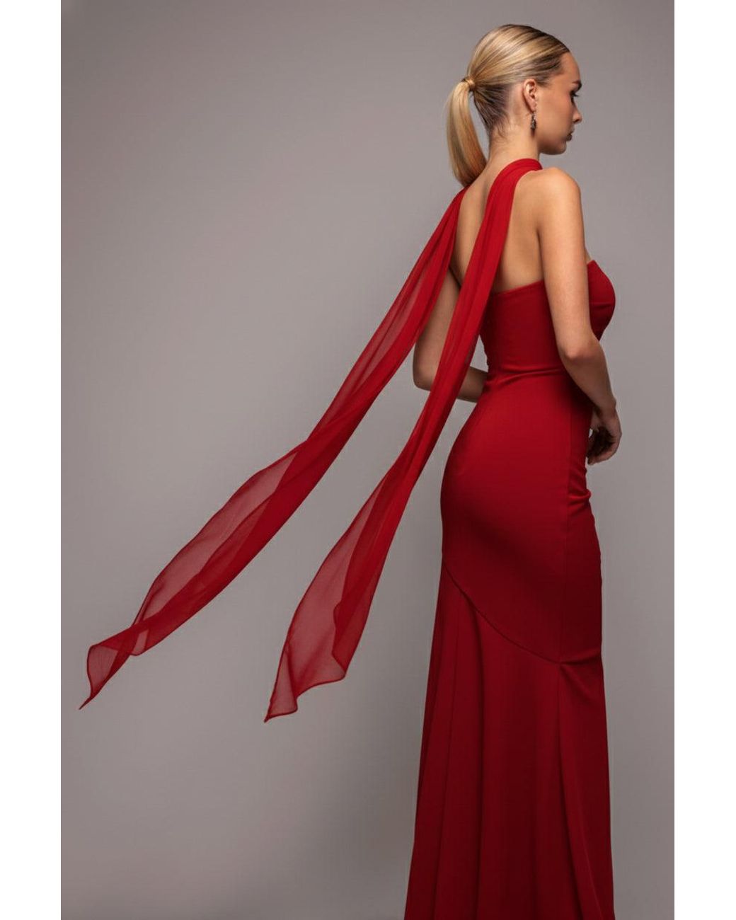 Goddiva Red Chiffon Scarf