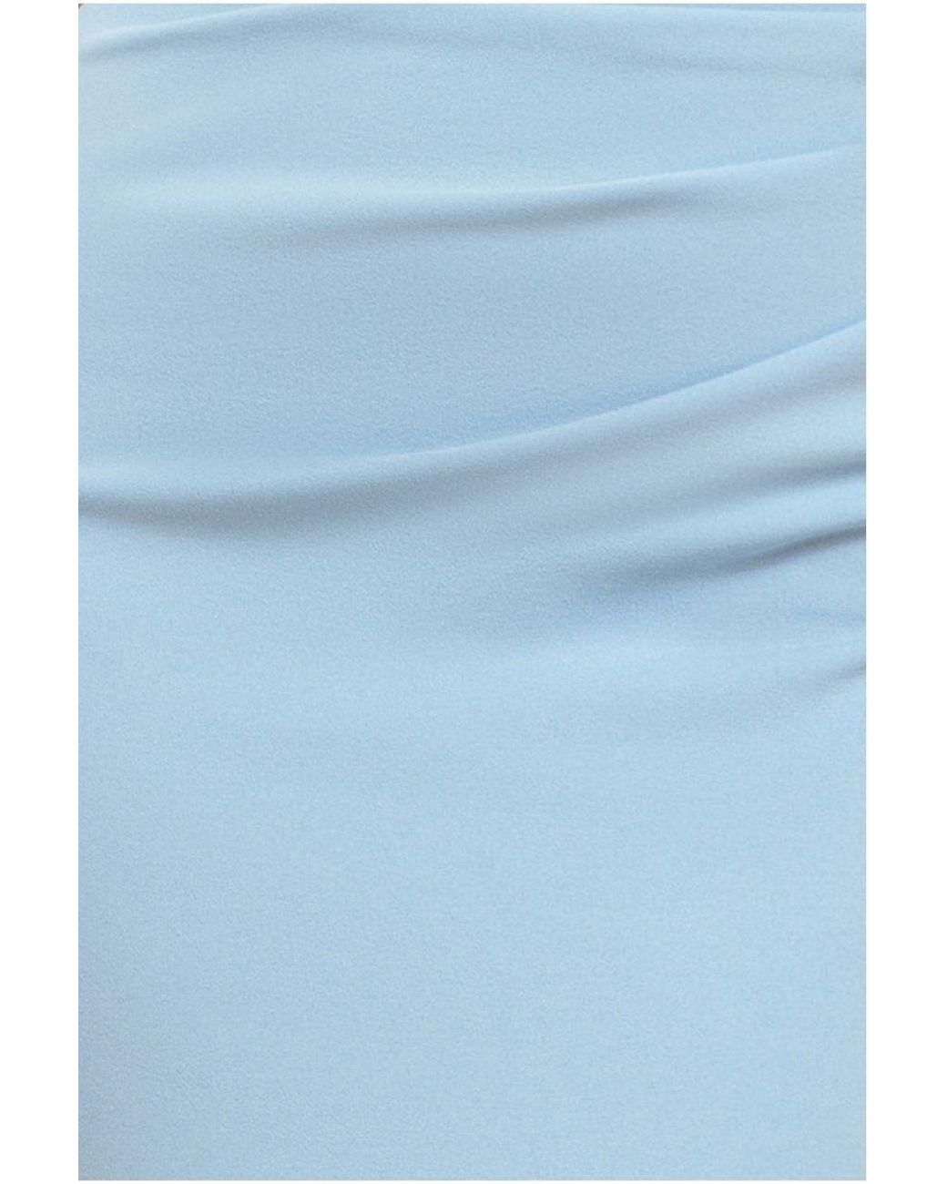 Goddiva Off Shoulder Back Satin Bow Scuba Maxi Dress in Blue | Lyst UK