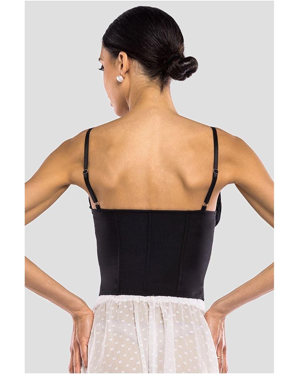 Goddiva Black Front Fastened Milk Maid Corset