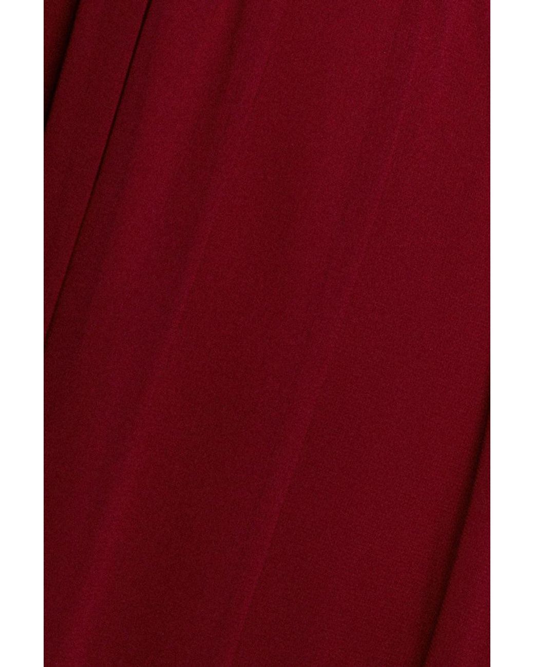 Goddiva Red Wrap Back With Front Slit Chiffon Maxi Dress