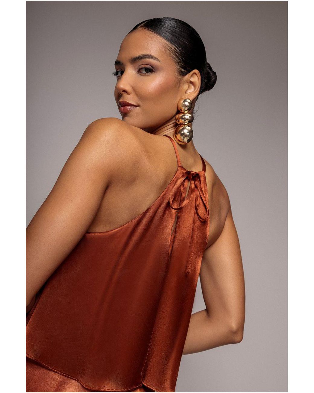 Goddiva Red Satin Viscose Front Wrap Midi