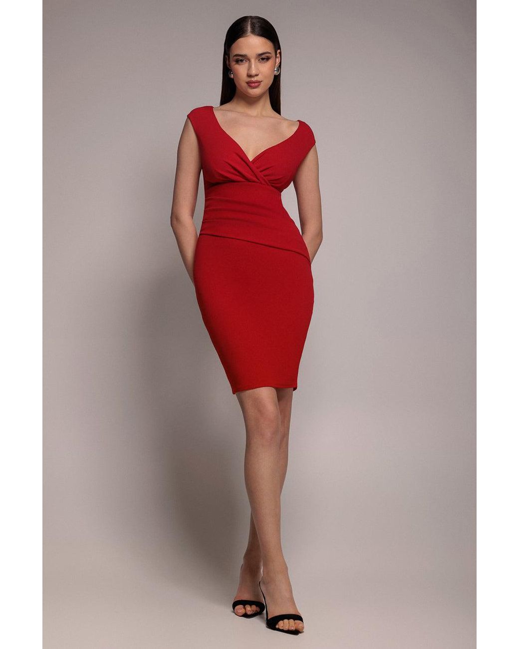 open lace back dress Stone | Bardot Midi Dress With Pleated Hem main image 0