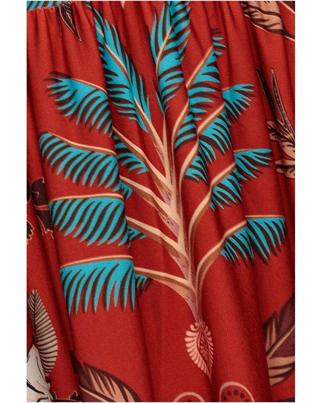 Goddiva Orange Printed Tie Back Maxi